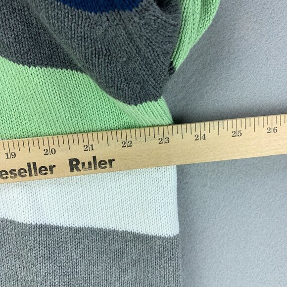 Parish Nation Sweater Mens 2XL‎ Blue Green Pullover Striped Long Sleeve V Neck - Picture 11 of 16